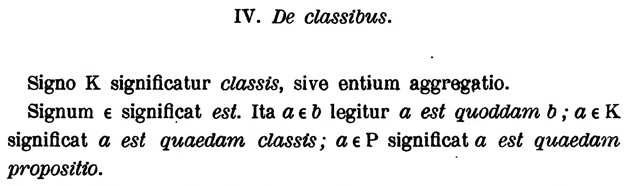 Textstelle mit der ersten Verwendung des Symbols ∈ {\displaystyle \in } \in .